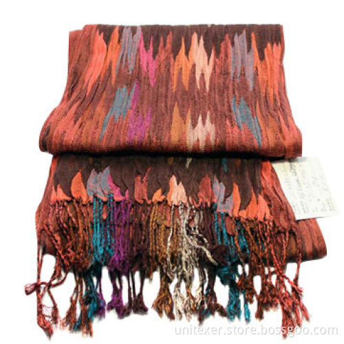 Elastic Woven Scarf, Made of 50% Polyester and 50% Viscose, Measures 25 x 190 + 7cm x 2 Fringes